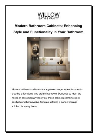 Modern Bathroom Cabinets_Enhancing Style and Functionality in Your Bathroom