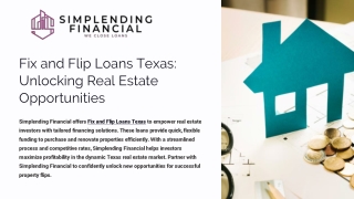 Fix and Flip Loans Texas - Simplending Financial