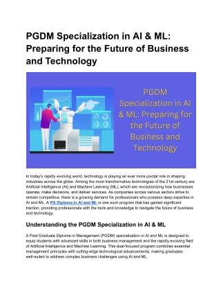 PGDM Specialization in AI & ML_ Preparing for the Future of Business and Technology