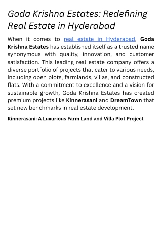 Villa Plots in Hyderabad,real estate in hyderabad,Villas For Sale in Hyderabad,