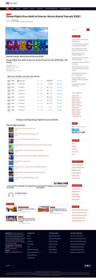 Cheap Flights from Delhi to Cancun, Mexico Round Trip only $1221