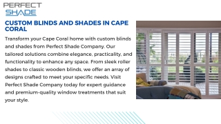 Custom Blinds and Shades in Cape Coral – Perfect Shade Company