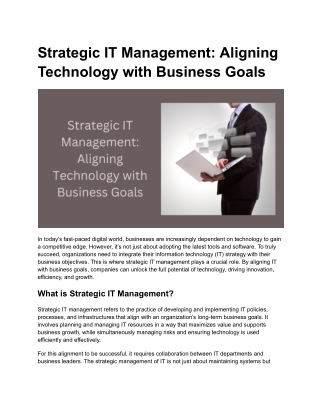 Strategic IT Management_ Aligning Technology with Business Goals