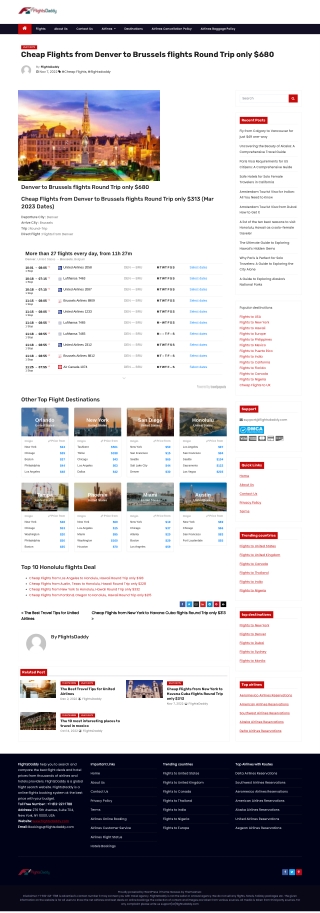 Cheap Flights from Denver to Brussels flights Round Trip only $680