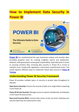 Power BI Online Training in Hyderabad - Visualpath