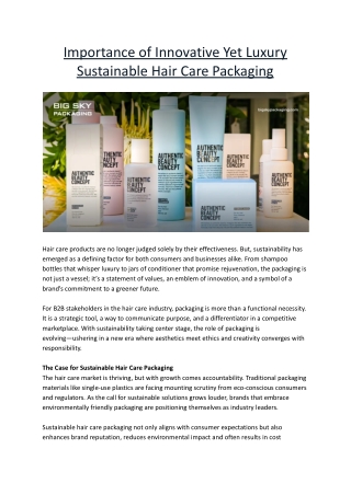 Importance of Innovative Yet Luxury Sustainable Hair Care Packaging