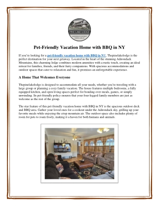 Pet-Friendly Vacation Home with BBQ in NY