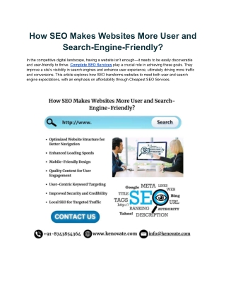 How SEO Makes Websites More User and Search-Engine-Friendly?