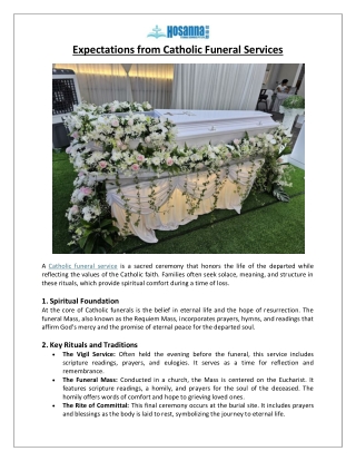 Expectations from Catholic Funeral Services Hosanna Blogs