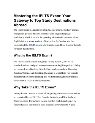 Mastering the IELTS Exam_ Your Gateway to Top Study Destinations Abroad