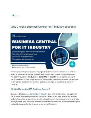 Why Choose Business Central for IT Industry Success?