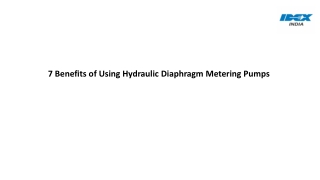 7 Benefits of Using Hydraulic Diaphragm Metering Pumps