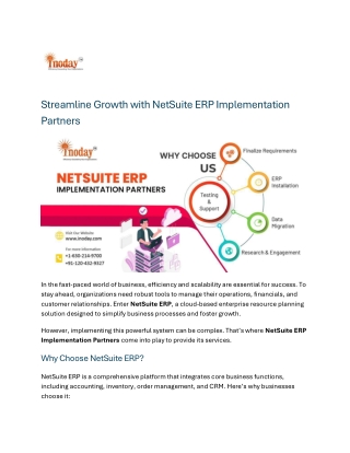 Streamline Growth with NetSuite ERP Implementation Partners