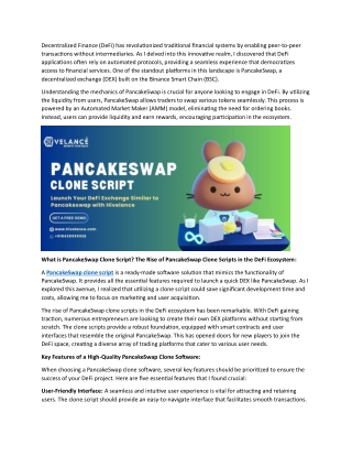 PancakeSwap Clone Script- Build a perfect replica of the famous DeFi protocol li