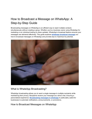 How to Broadcast a Message on WhatsApp: A Step-by-Step Guide