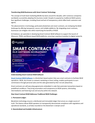 Smart Contract Powered Crypto MLM Software