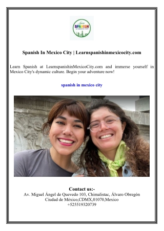 Spanish In Mexico City  Learnspanishinmexicocity.com