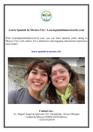 Learn Spanish In Mexico City  Learnspanishinmexicocity.com