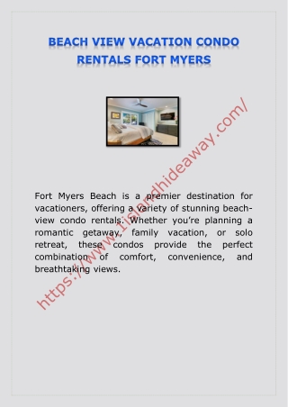 BEACH VIEW VACATION CONDO RENTALS FORT MYERS