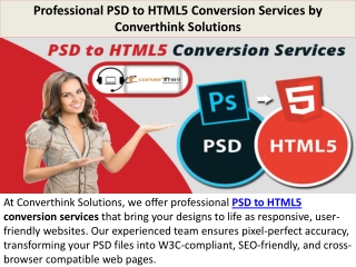 Professional PSD to HTML5 Conversion Services by Converthink Solutions