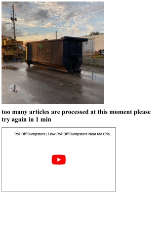 Orlando Dumpster Rentals for Artwork Installations