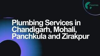 Plumbing Services in Chandigarh, Mohali, Panchkula and Zirakpur