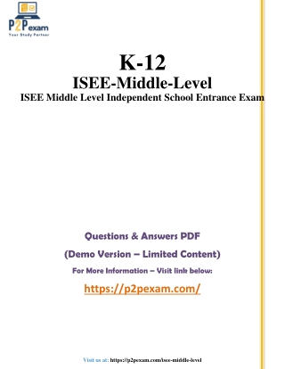 ISEE Middle Level Independent: Q&A with Simple PDF Guide