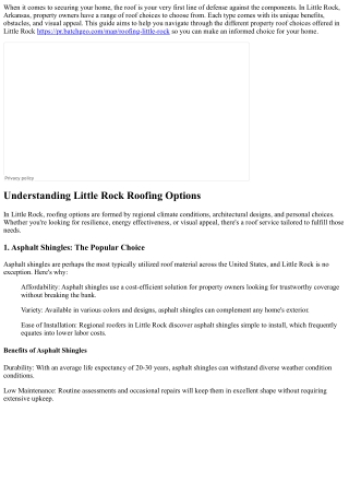 Translating The Types Of Residential roof Options Available In little rock