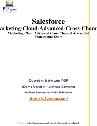 Marketing Cloud Advanced: Q&A with Simple PDF Guide