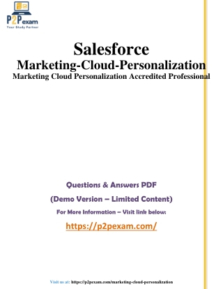 Marketing Cloud Personalization: Q&A with Simple PDF Guide