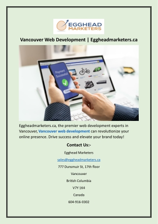 Vancouver Web Development  Eggheadmarketers.ca