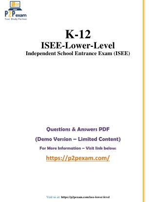 ISEE Lower Level: Q&A with Simple PDF Guide
