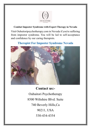 Combat Imposter Syndrome with Expert Therapy in Nevada