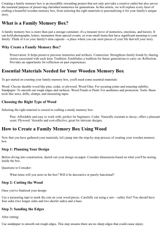 “How to Create a Family Memory Box Using Wood”