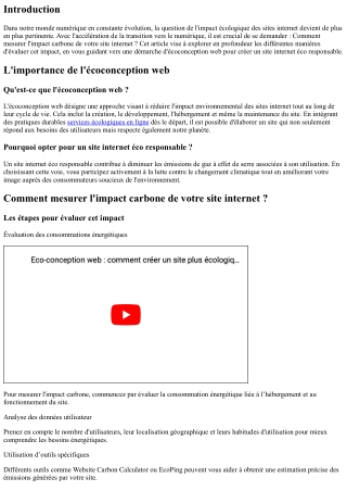 Comment mesurer l'impact carbone de votre site internet ?