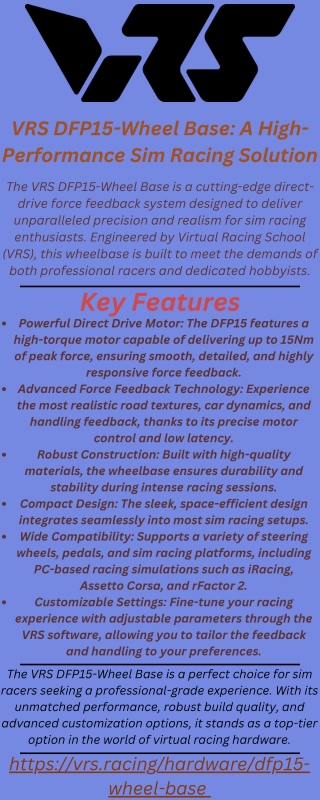 VRS DFP15-Wheel Base A High-Performance Sim Racing Solution