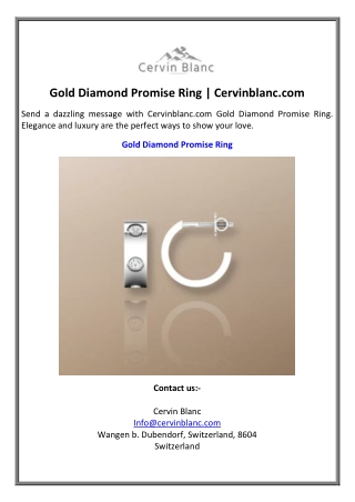 Gold Diamond Promise Ring | Cervinblanc.com