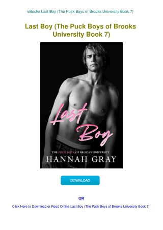 eBooks Last Boy (The Puck Boys of Brooks University Book 7) 