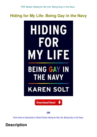 PDF Books Hiding for My Life Being Gay in the Navy