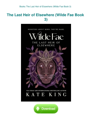 Books The Last Heir of Elsewhere (Wilde Fae Book 3)