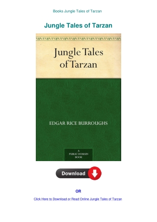 Books Jungle Tales of Tarzan