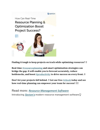 How can real time resource planning and optimization boost project success slideserve