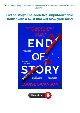 Books End of Story The addictive  unputdownable thriller with a twist that will blow your mind