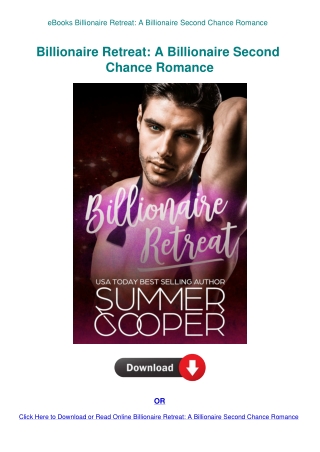 eBooks Billionaire Retreat A Billionaire Second Chance Romance