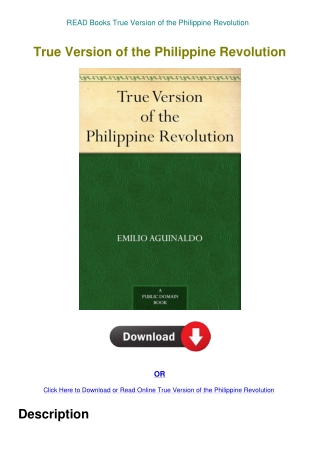 READ Books True Version of the Philippine Revolution