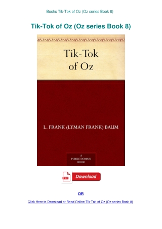 Books Tik-Tok of Oz (Oz series Book 8)
