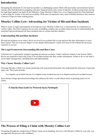 “Moseley Collins Law: Advocating for Victims of Hit-and-Run Incidents”