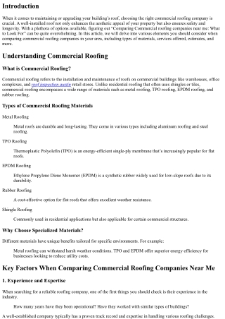 “Comparing Commercial roofing companies near me: What to Look For”
