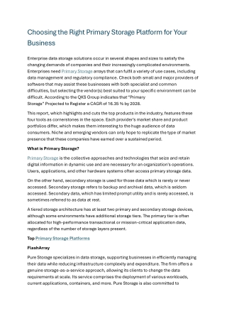Choosing the Right Primary Storage Platform for Your Business