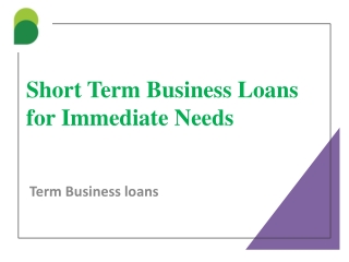 Short-Term Business Loans for Immediate Needs